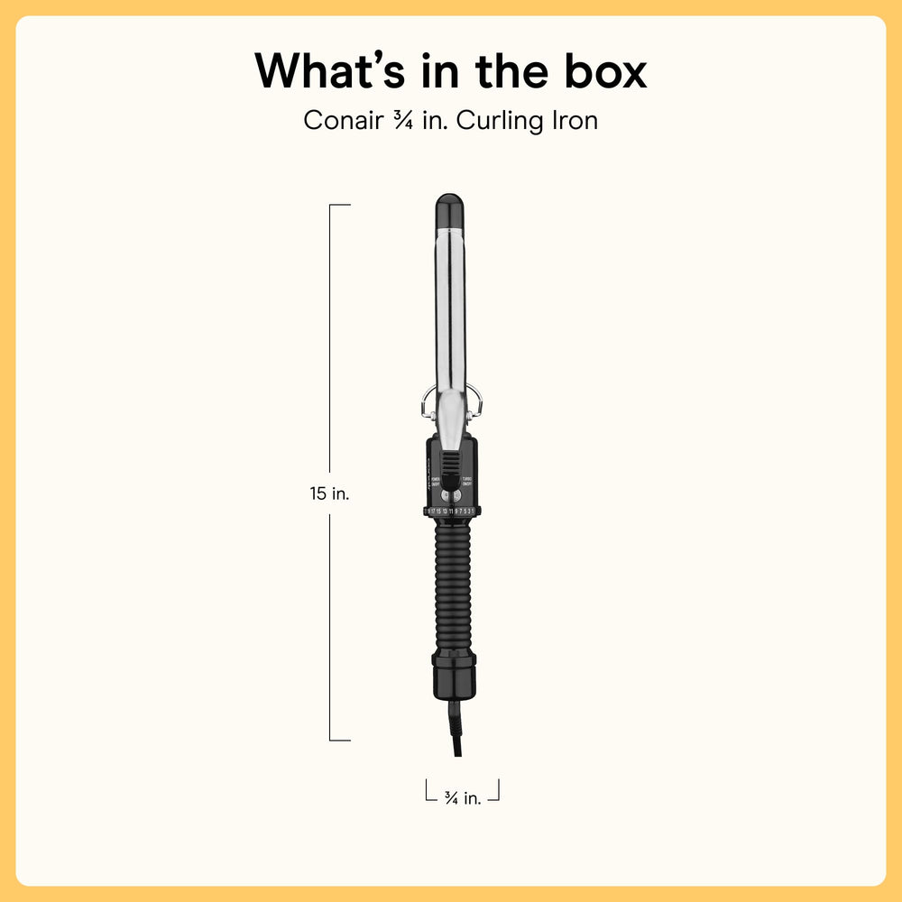 Conair curling iron dual voltage label for worldwide travel compatibility