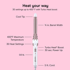 Conair curling iron in use on short hair creating defined tight curls and volume