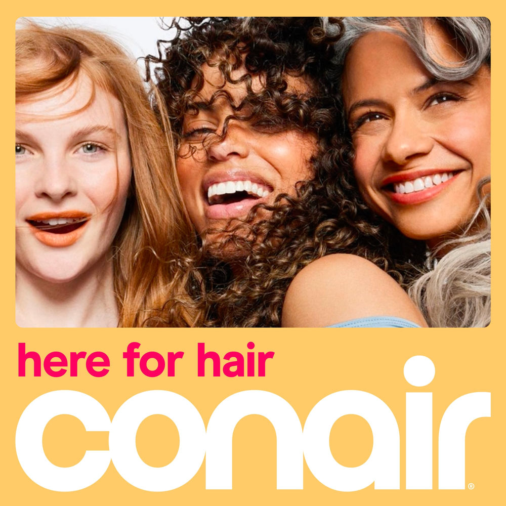 Conair finished hair showing shiny, frizz-reduced curls from even heat technology