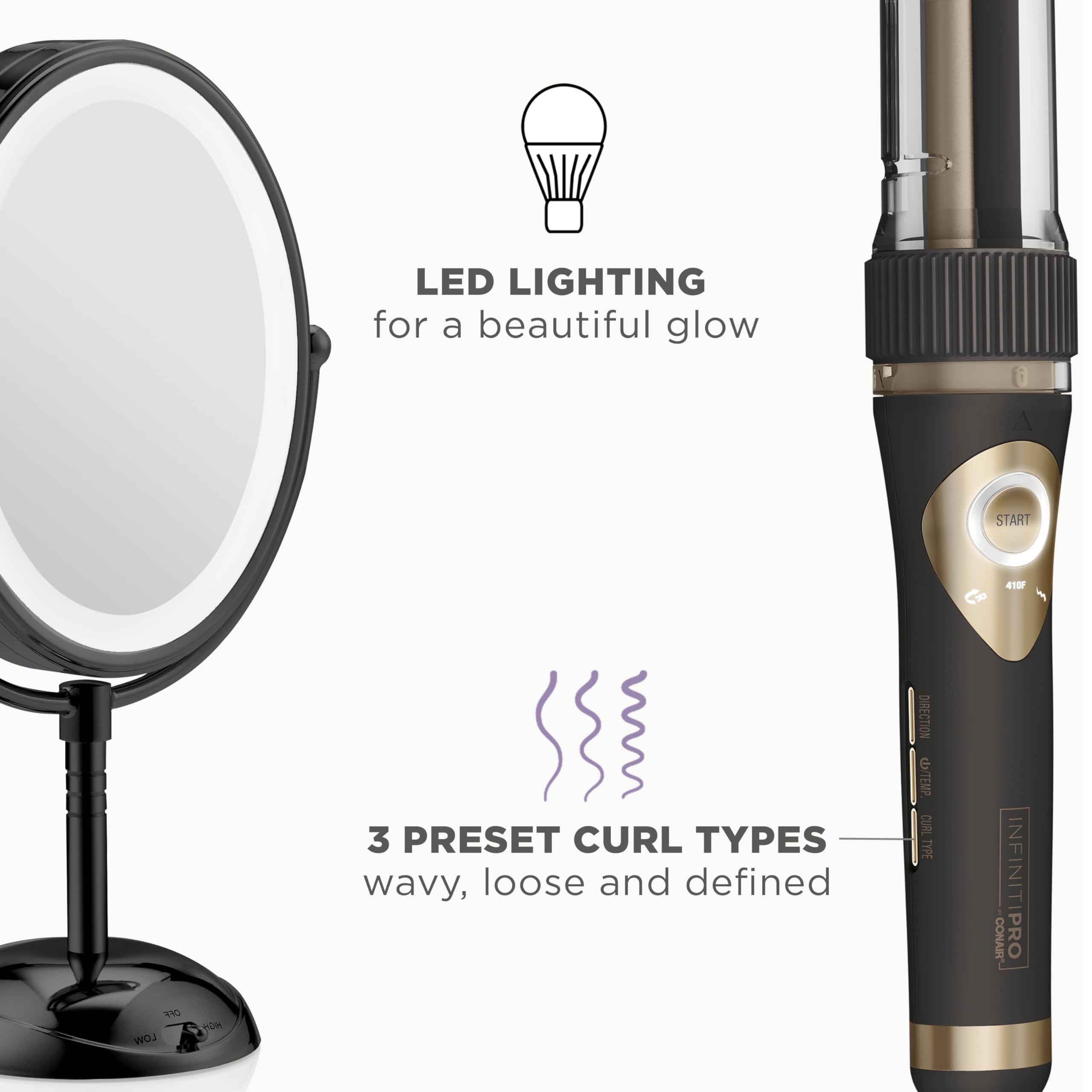 Conair Curl Secret in use on hair producing consistent long-lasting curls