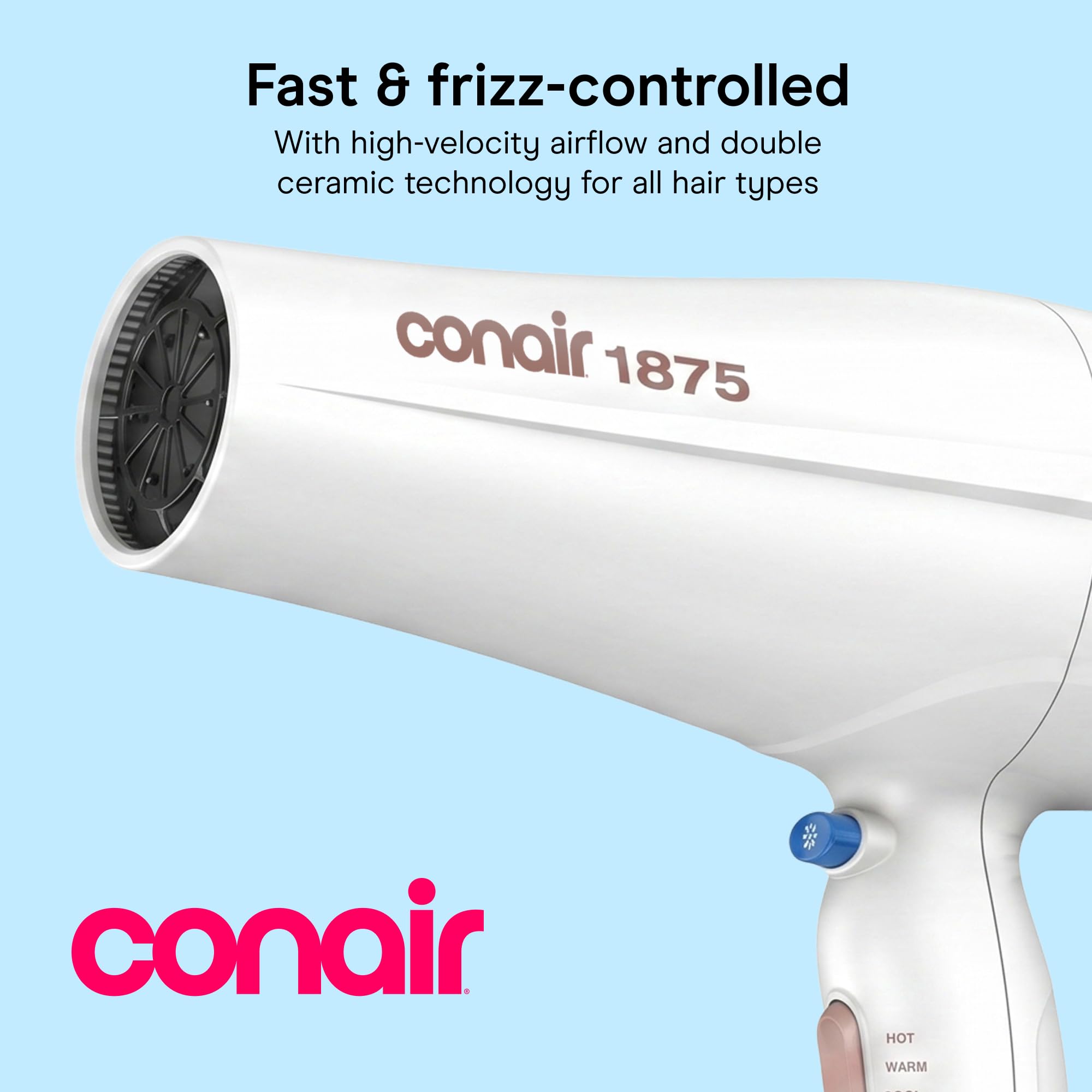 Conair diffuser close-up showing diffuser prongs for defined curls