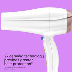 Conair double ceramic hair dryer removable filter detail for simple maintenance and longevity