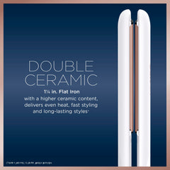 Conair plate close-up highlighting double ceramic coating for even heat and shine