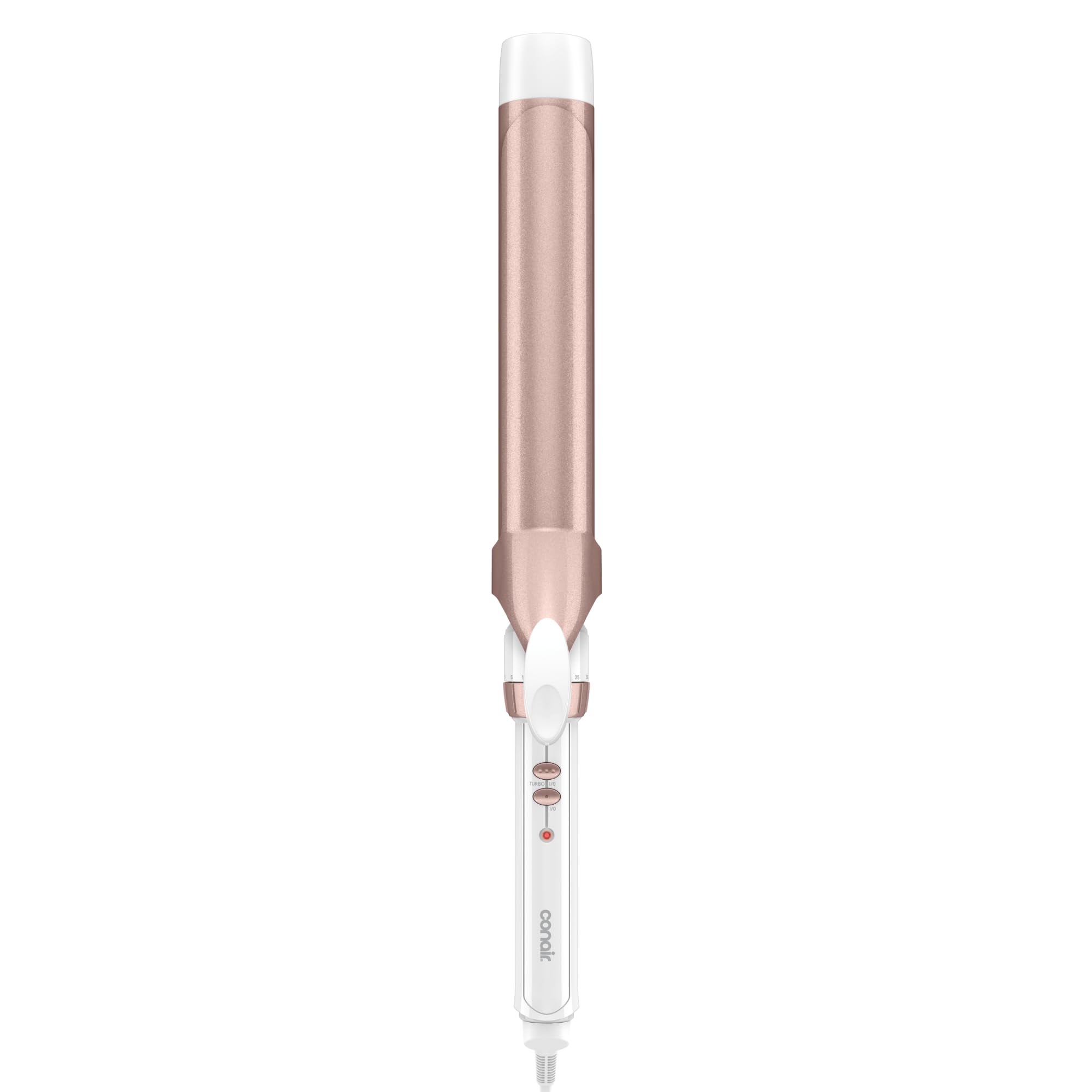 Conair front view showing full curling iron and ergonomic handle for comfortable styling