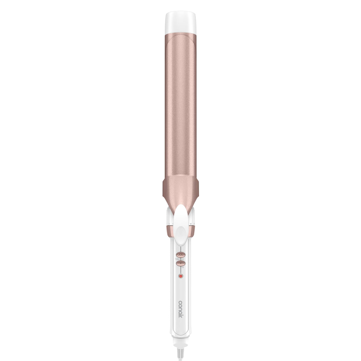 Conair front view showing full curling iron and ergonomic handle for comfortable styling