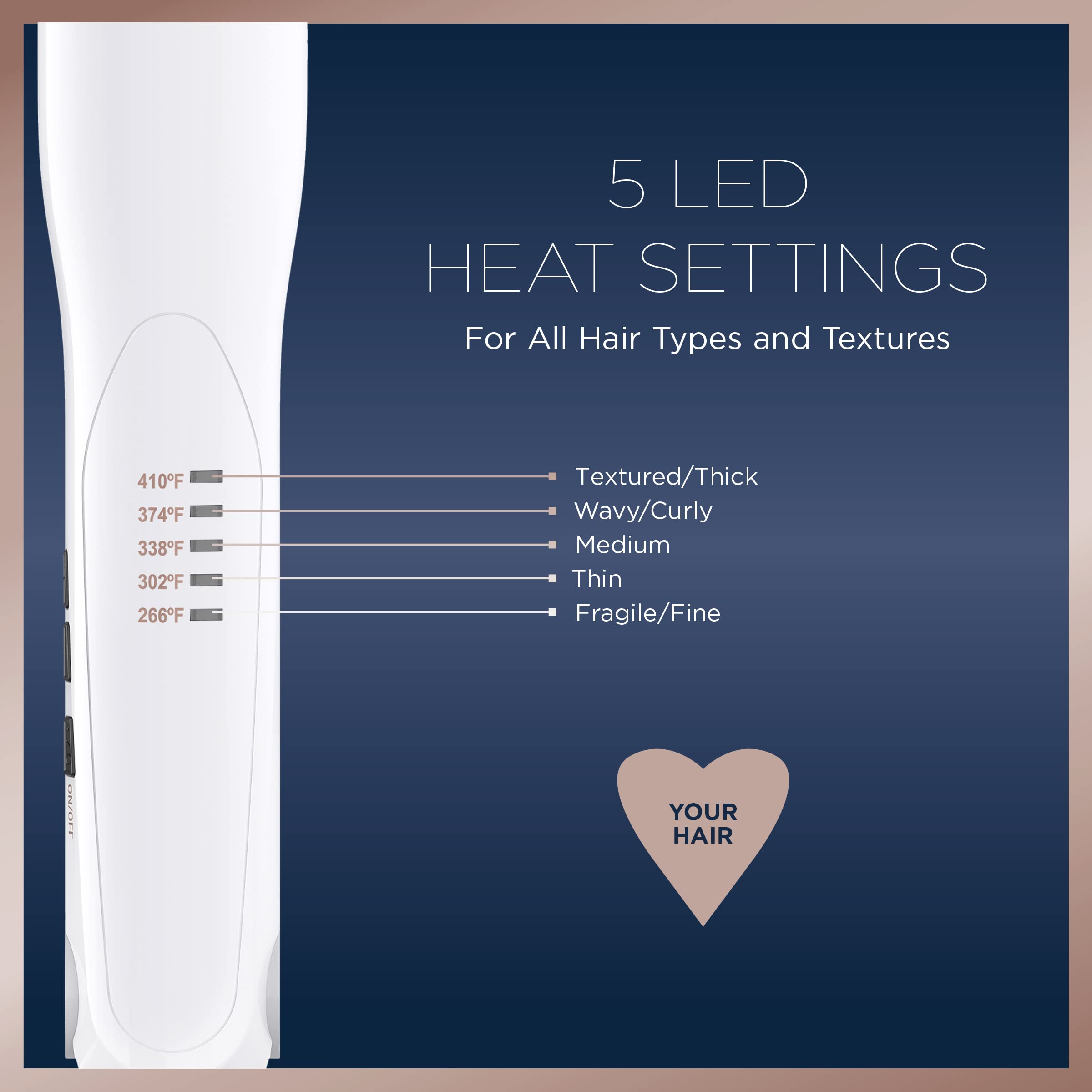 Conair flat iron digital LED controls for precise temperature and safer styling