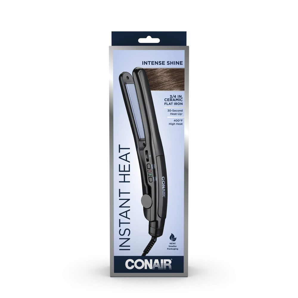 Conair straightener next to hand to show compact size and travel convenience