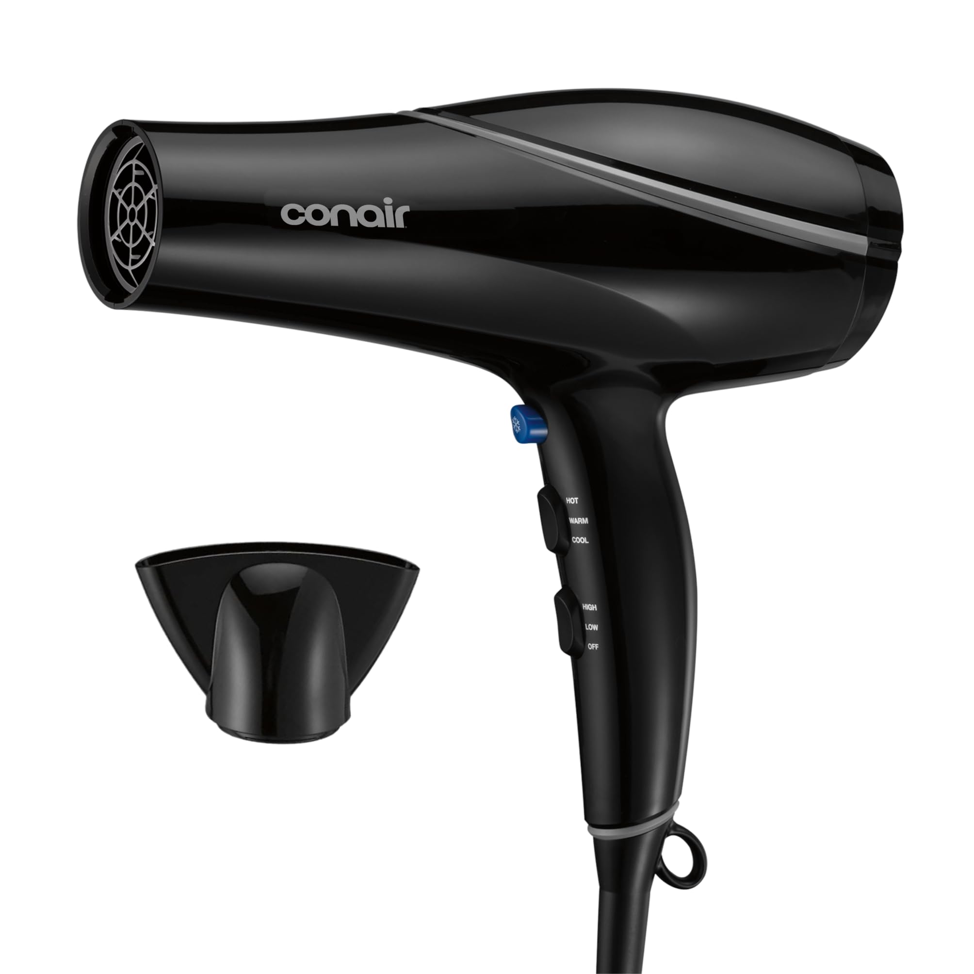 Conair front view hair dryer showing sleek shape and fast drying benefit