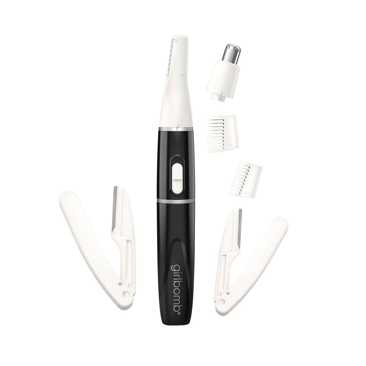 Conair GIRLBOMB front packaging showing full 9-piece kit and travel tin benefit