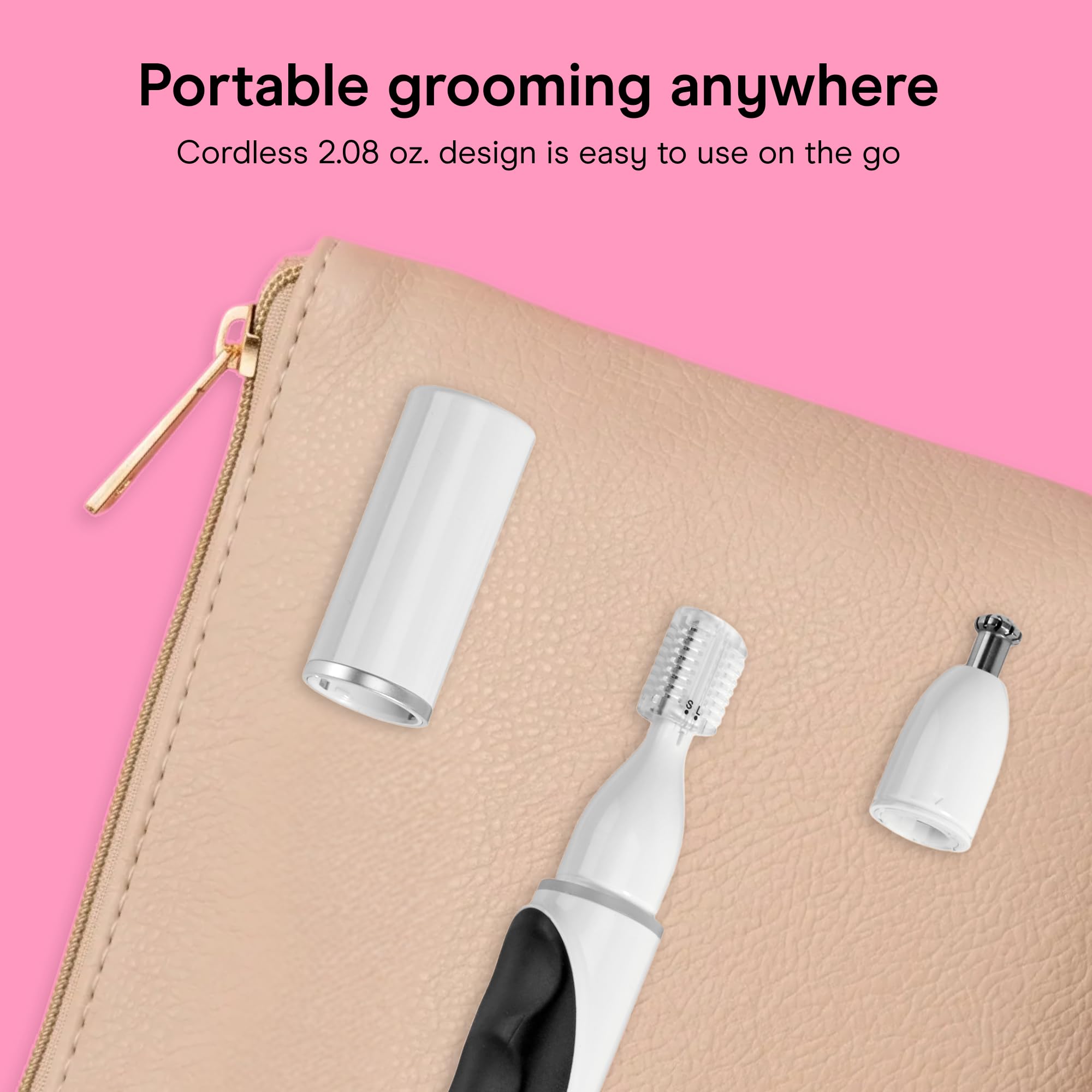 Conair GIRLBOMB held in hand illustrating lightweight travel convenience