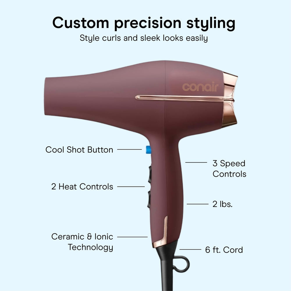 Conair side profile with cord demonstrating six-foot reach and comfort