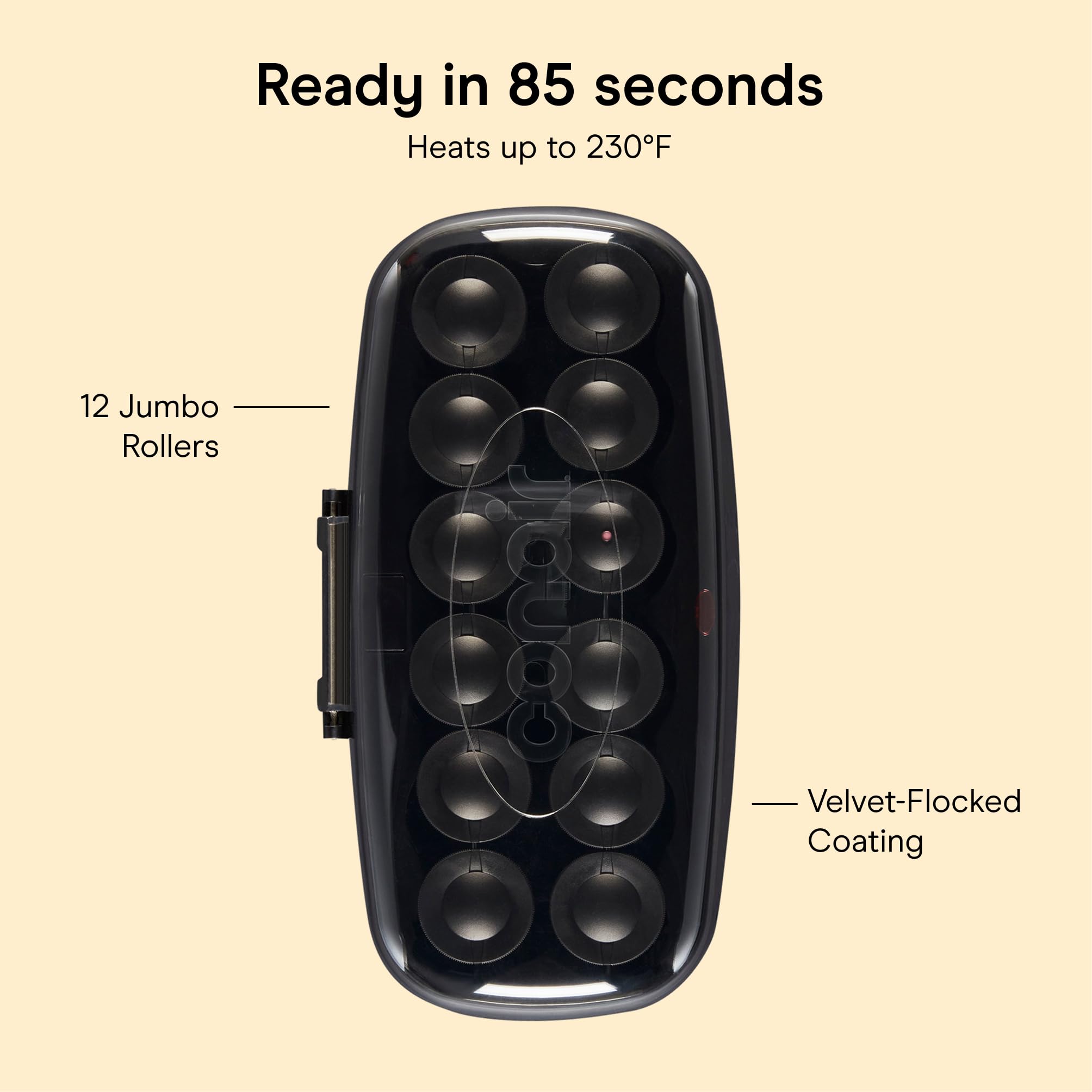 Conair heating base with rollers warming up for quick styling benefit