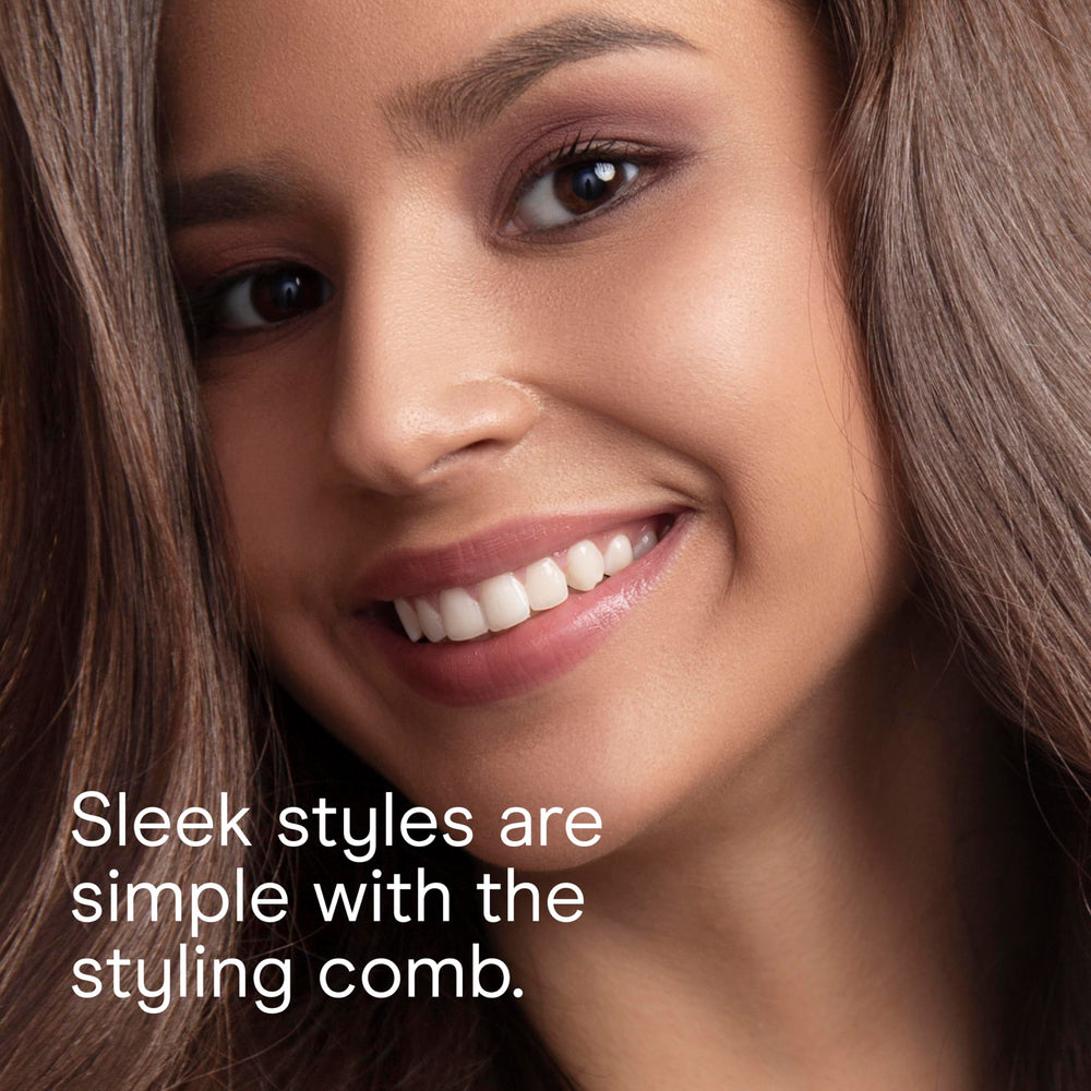 Conair dryer in use creating lifted volume for fuller-looking hair