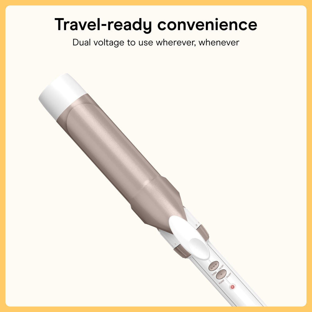 Conair curling iron creating soft waves on long hair for polished volume benefit