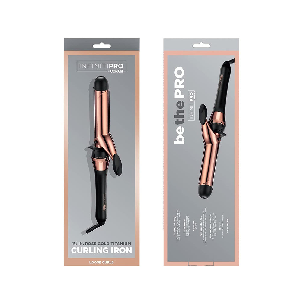 Conair INFINITIPRO packaging and label highlighting features and temperature