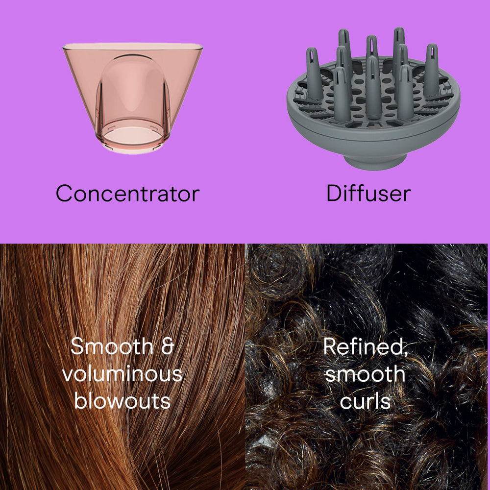 Conair INFINITIPRO size comparison next to hand to illustrate compact portability