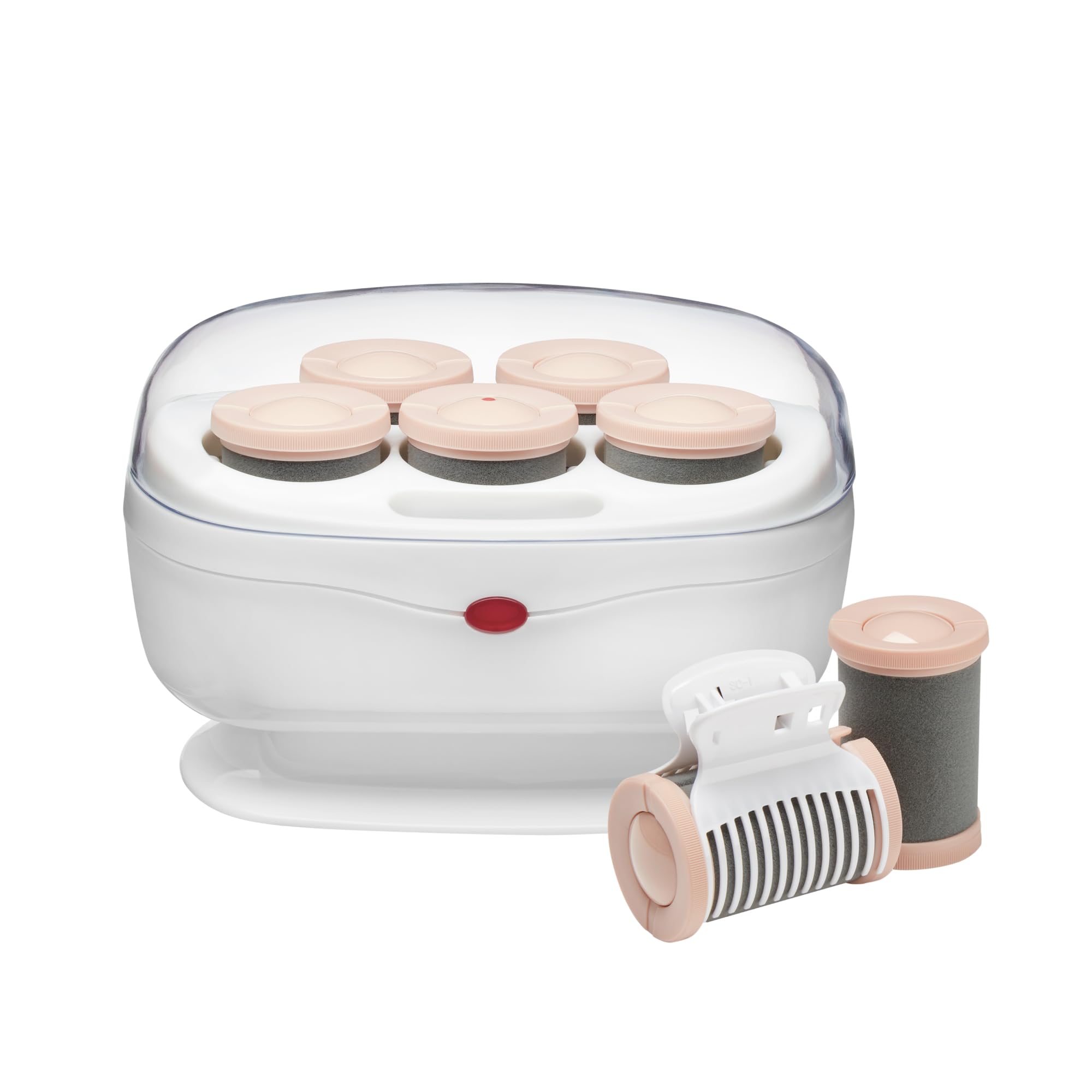 Conair front view of roller set showing components and ready-to-use benefit