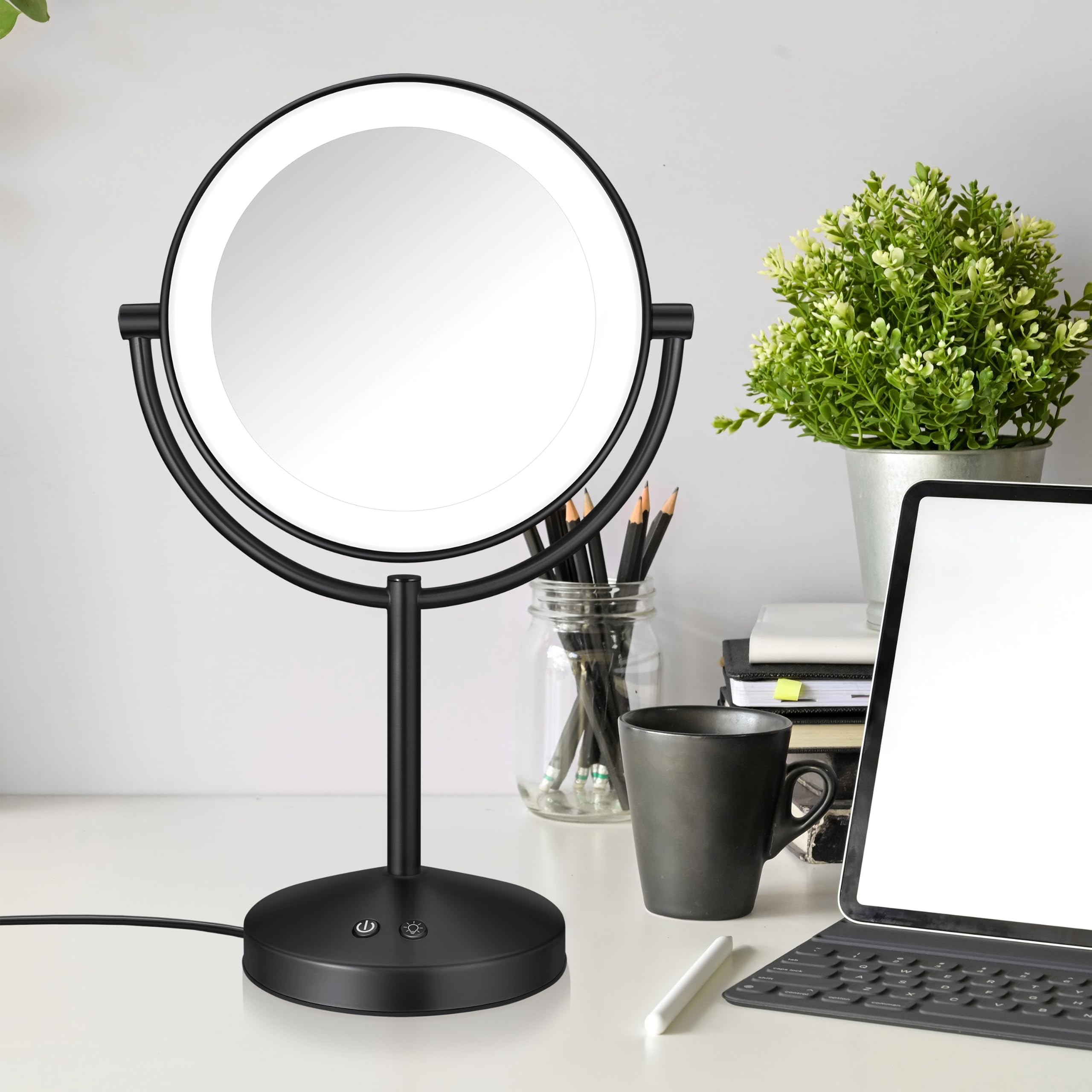 Conair LEDs lit in different modes demonstrating adjustable lighting for true tones