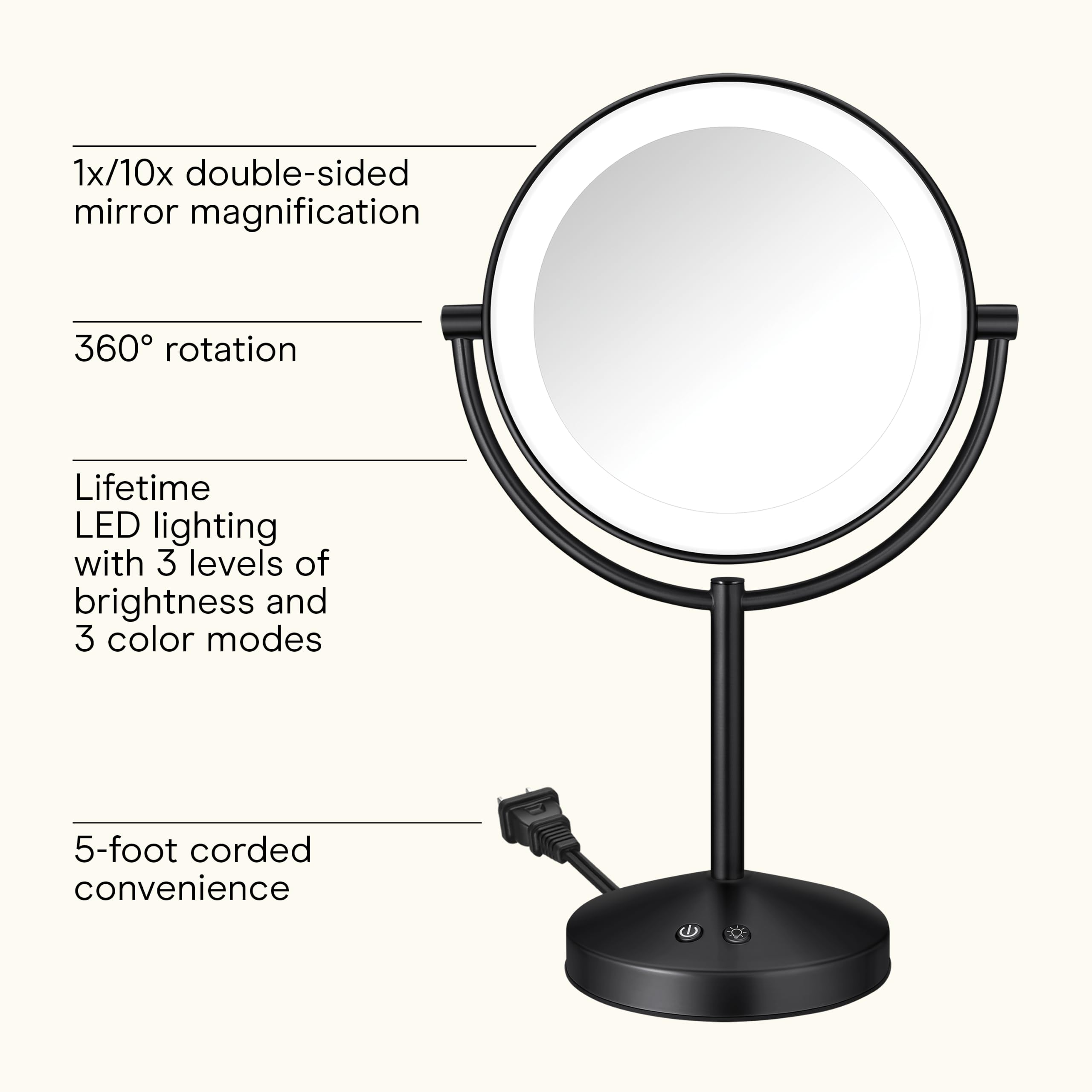 Conair matte black finish close-up highlighting modern styling and durable look