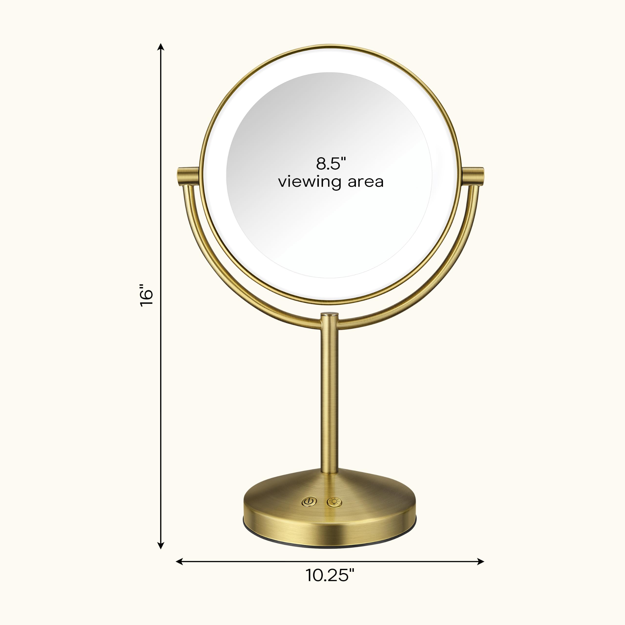 Conair lifestyle image on vanity showing brushed brass elegance and decor benefit