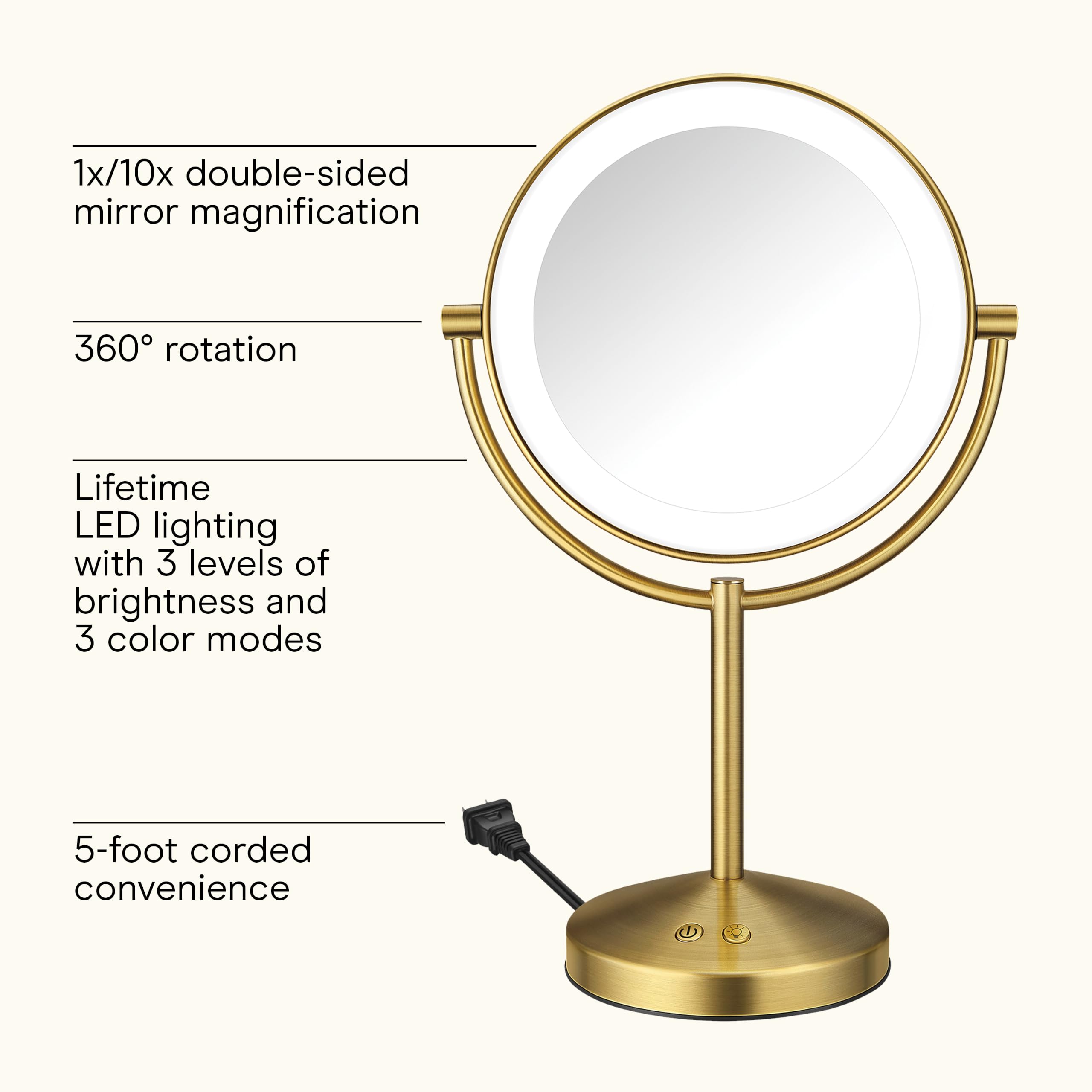 Conair close-up of mirror glass showing smooth surface for clear reflection