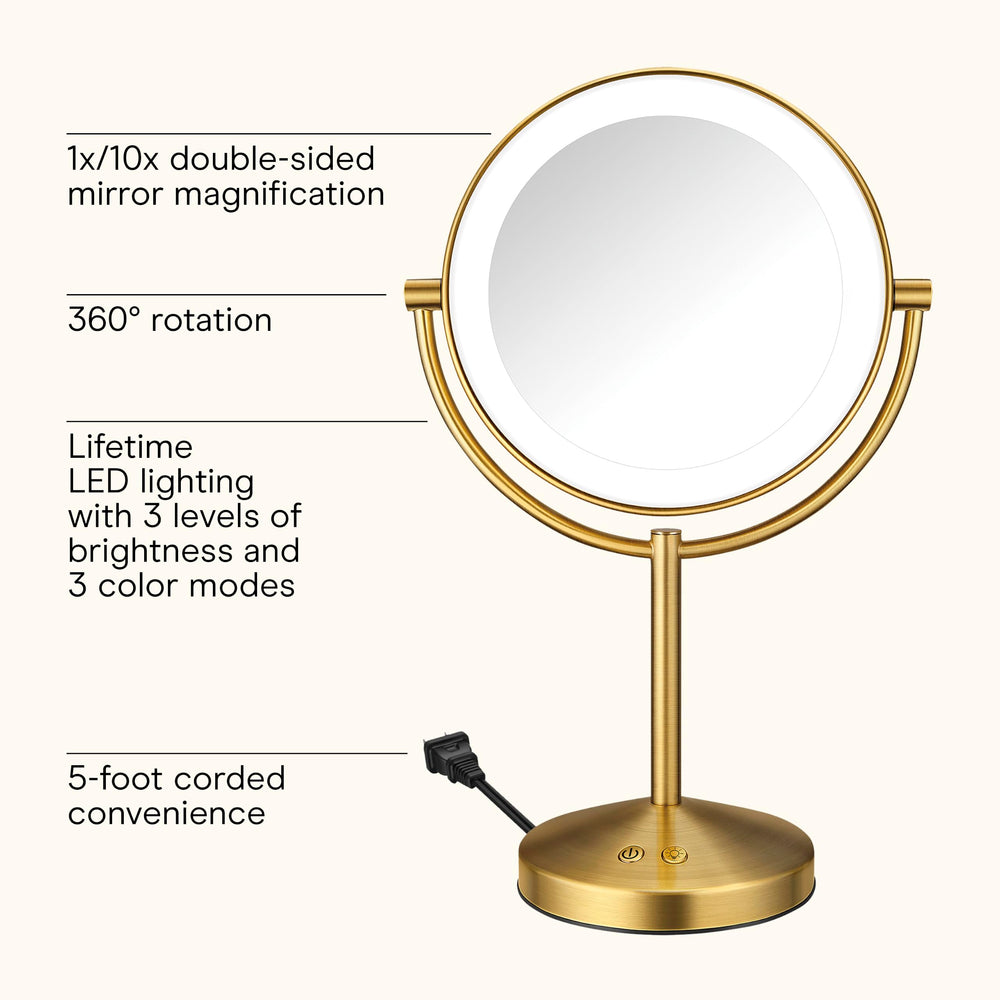 Conair close-up of mirror glass showing smooth surface for clear reflection