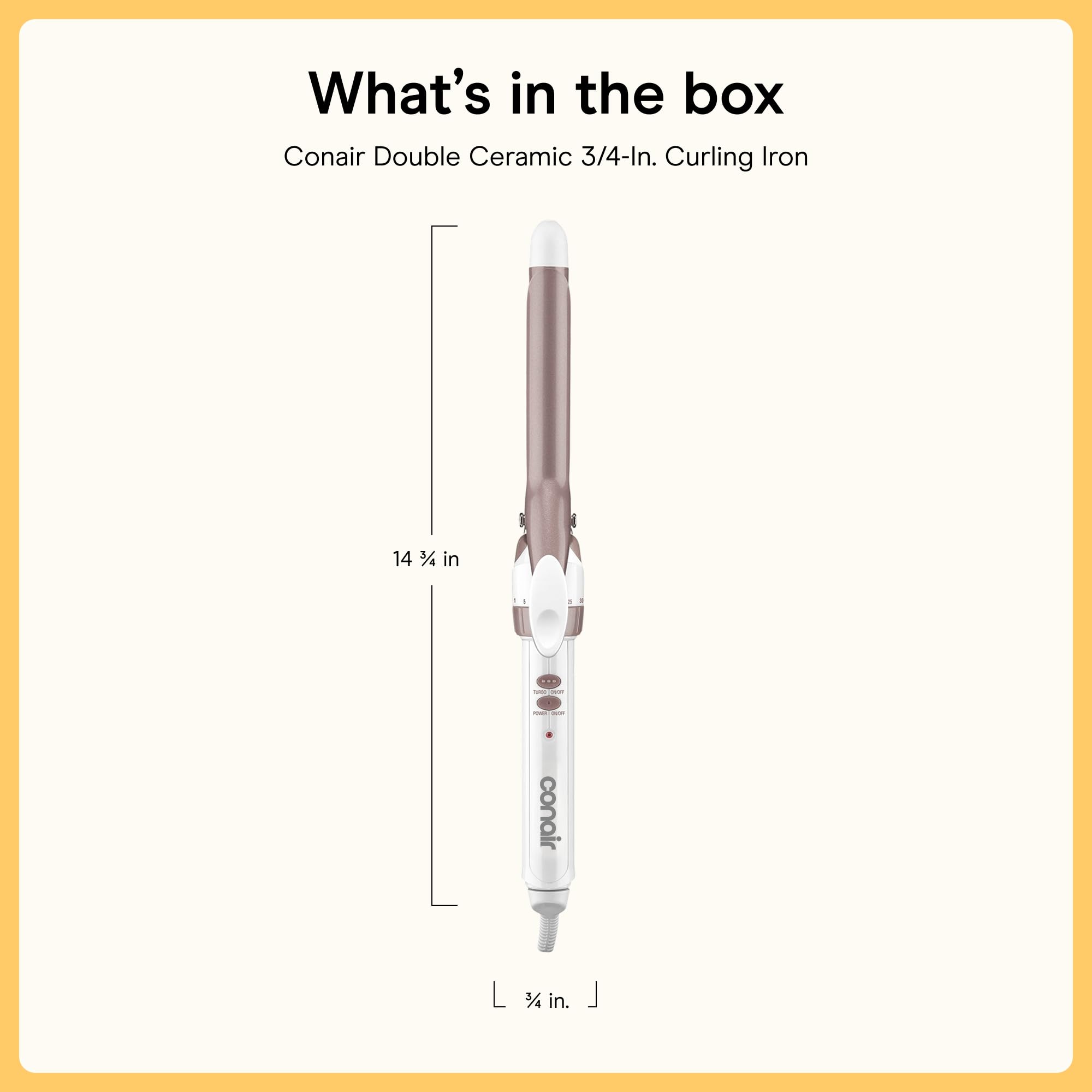 Conair packaging with cord arranged to show included components and portability