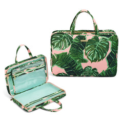 Conair weekender front view showing palm print and gold zippers for stylish travel