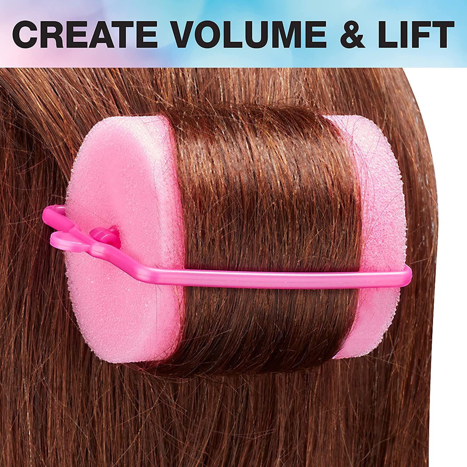 Conair rollers in hand showing jumbo size for dramatic curls and visible root lift