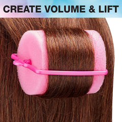 Conair rollers in hand showing jumbo size for dramatic curls and visible root lift