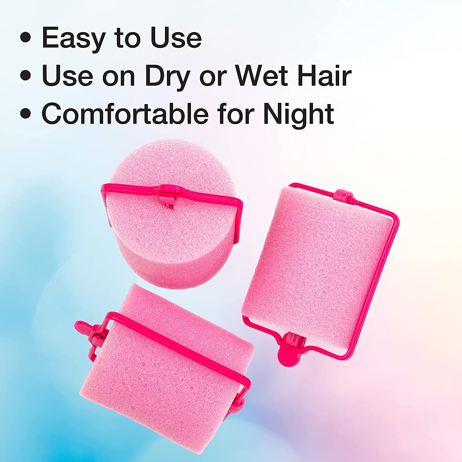 Conair rollers secured in model's hair demonstrating comfortable overnight use for big volume