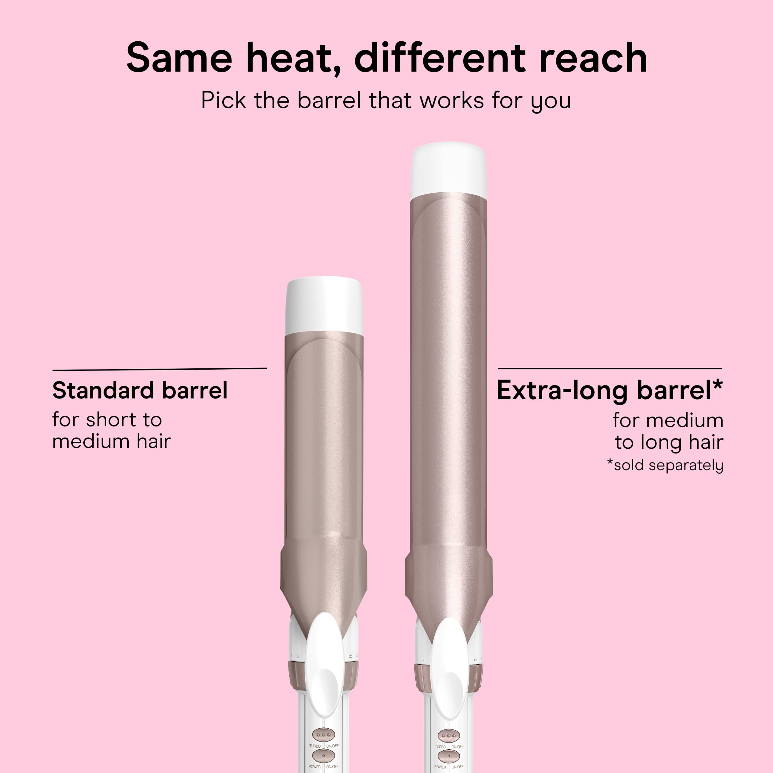Conair curling iron held in hand for size comparison and easy handling benefit