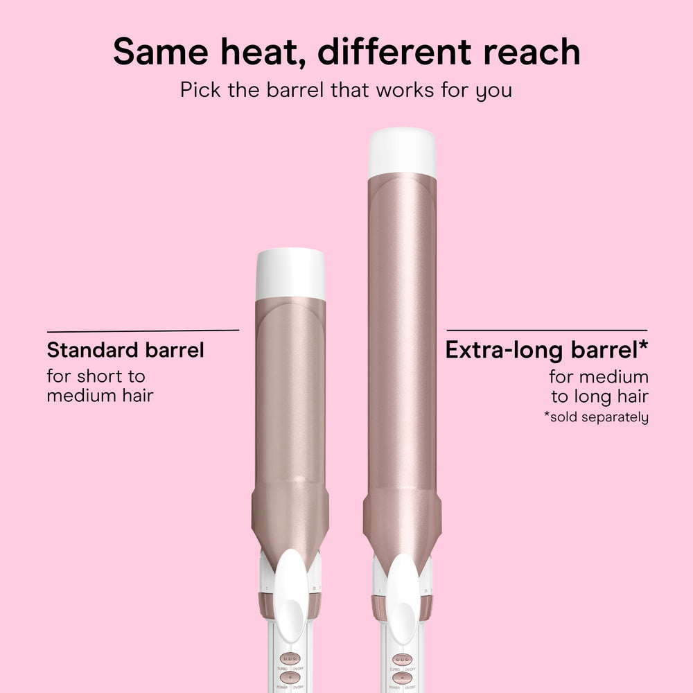 Conair curling iron held in hand for size comparison and easy handling benefit