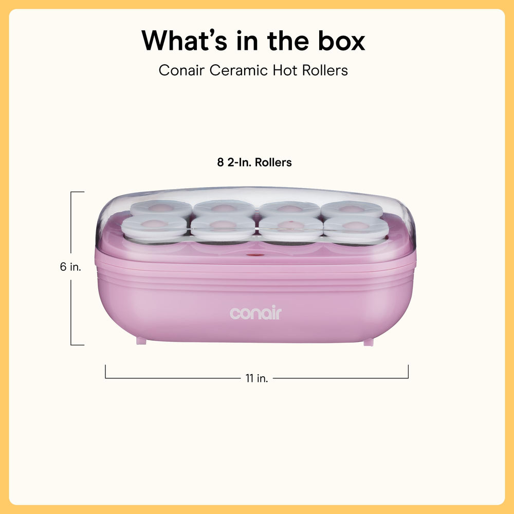 Conair size comparison with hand to illustrate 2 inch jumbo roller scale