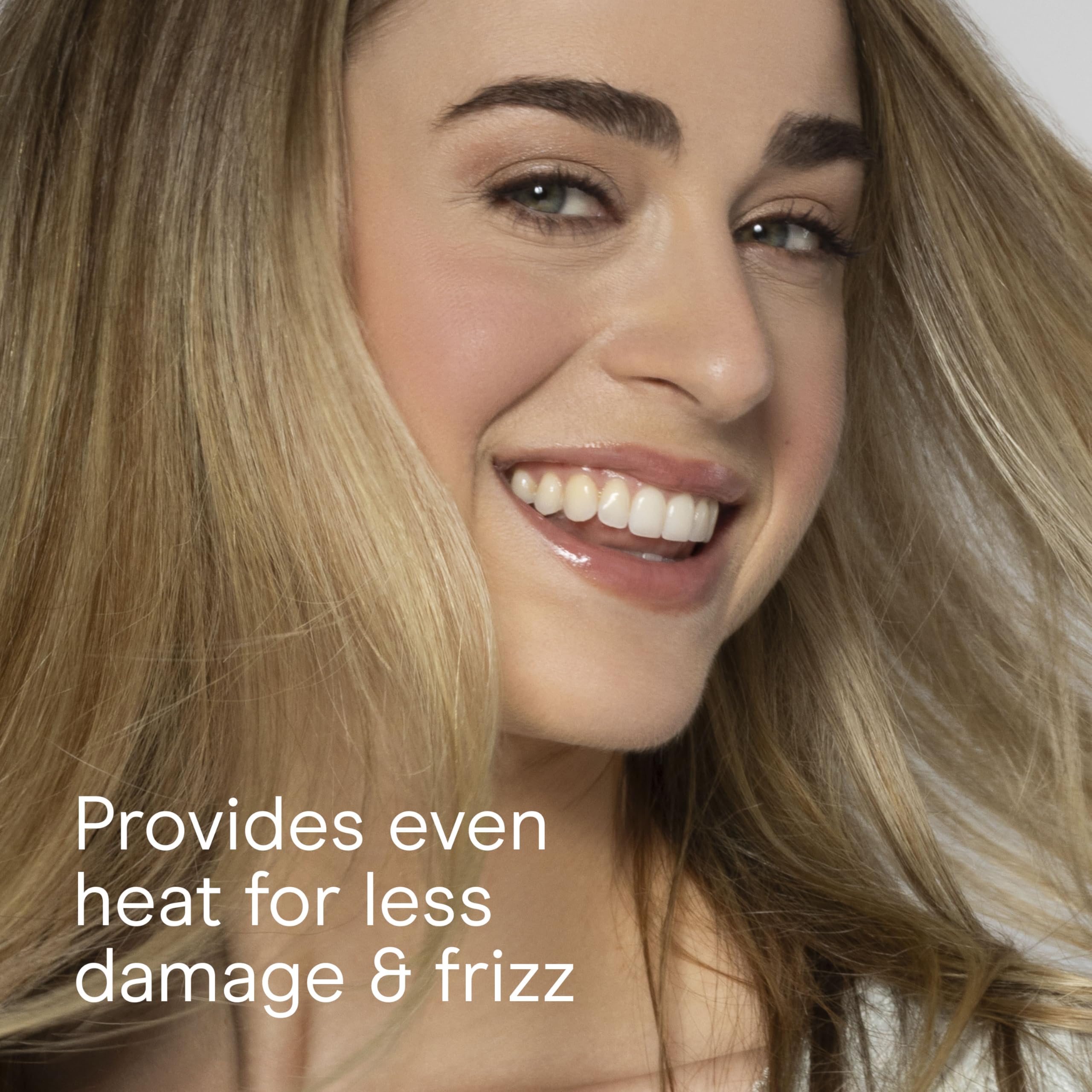 Conair styling in use on long hair demonstrating volume and time-saving benefit