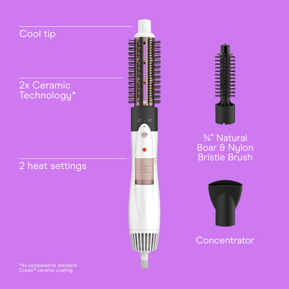 Conair tourmaline ceramic thermal brush close-up for even heat and smooth finish