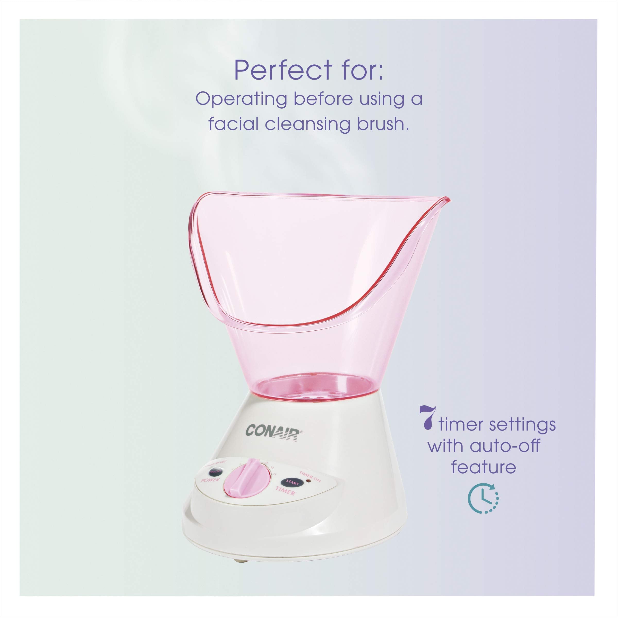 Conair True Glow nasal concentrator close-up, focused steam delivery benefit