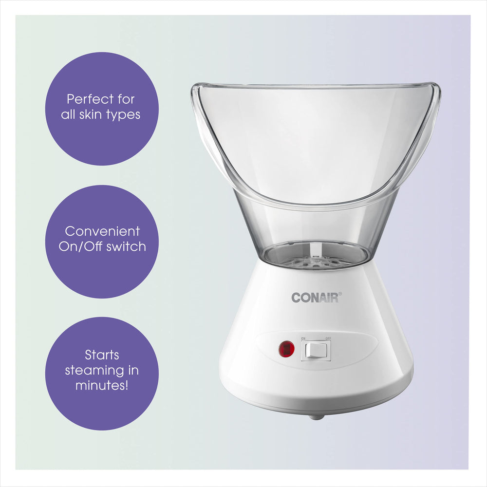 Conair True Glow held in hand to show scale and portable convenience for home use