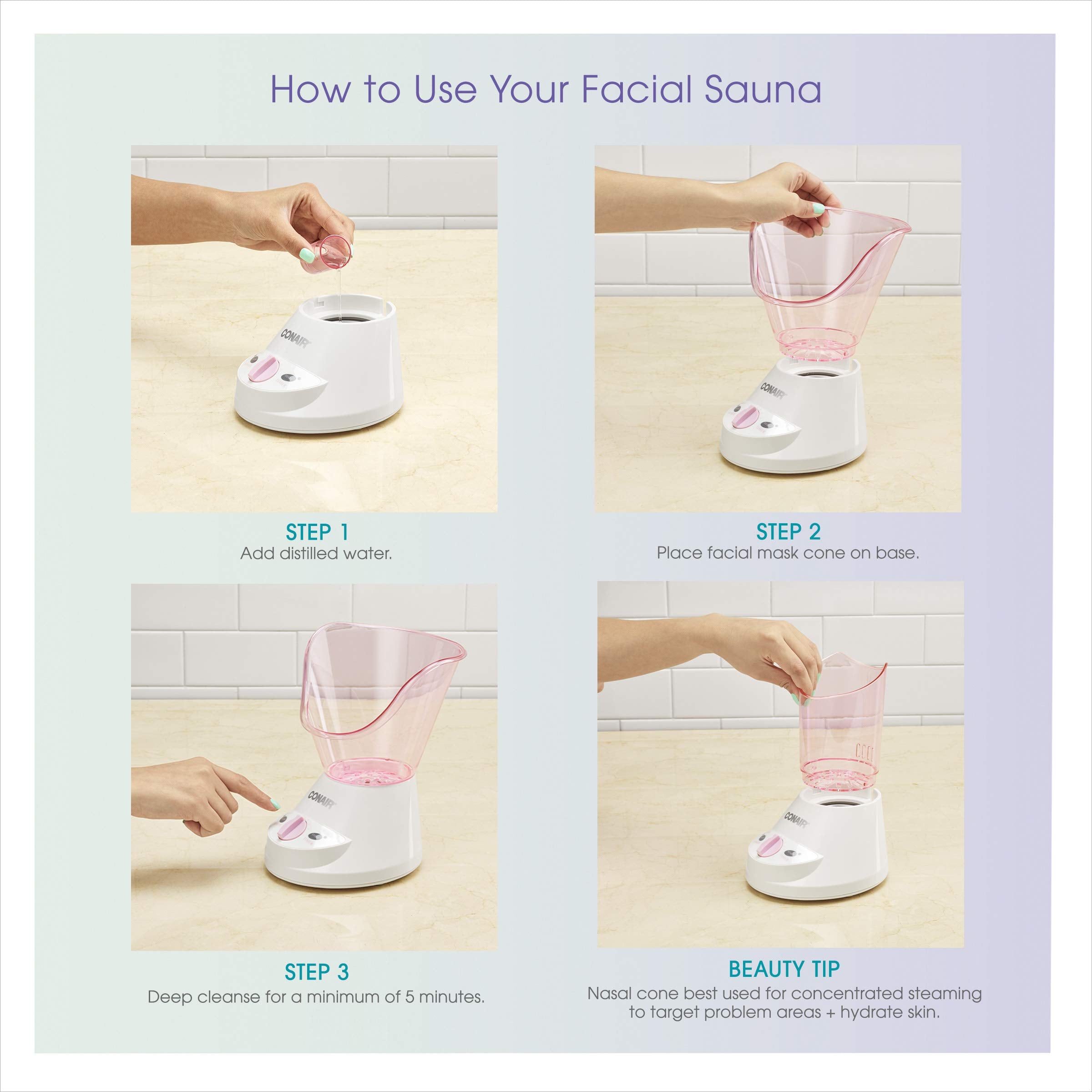 Conair True Glow sponge applying moisturizer, smooth product application benefit
