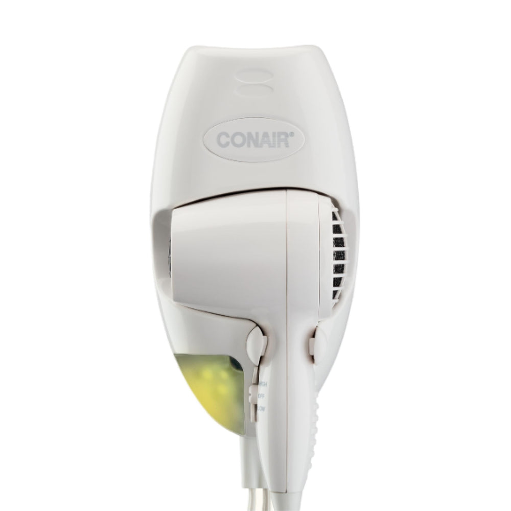 Conair front view showing wall-mounted dryer and clean finish benefit
