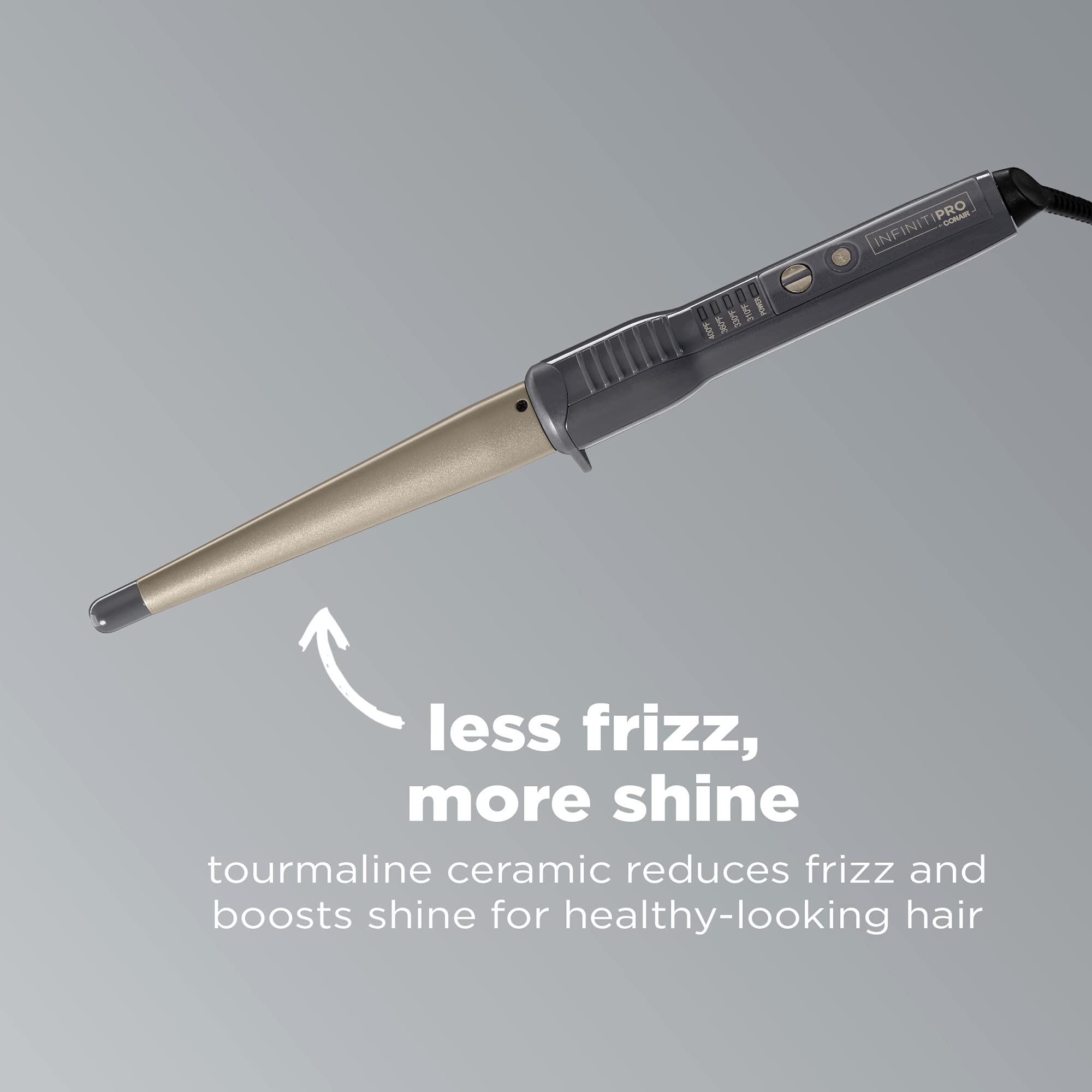 Conair You Curl close-up of tourmaline ceramic barrel for frizz-reducing shine