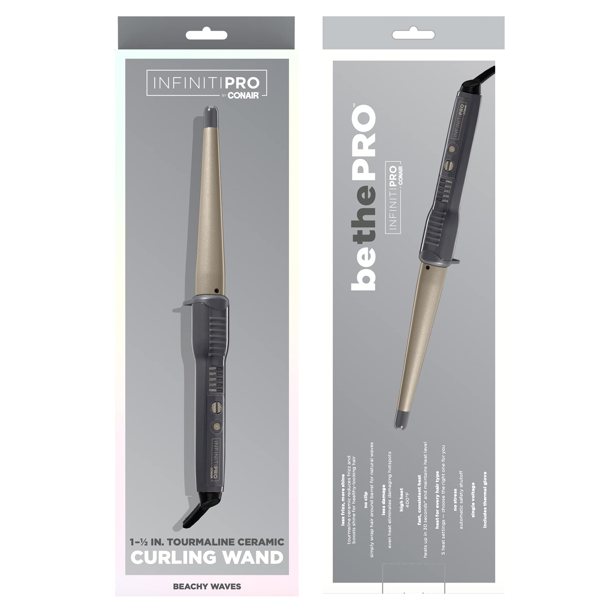 Conair You Curl beside hand for scale with professional-length cord for flexible reach