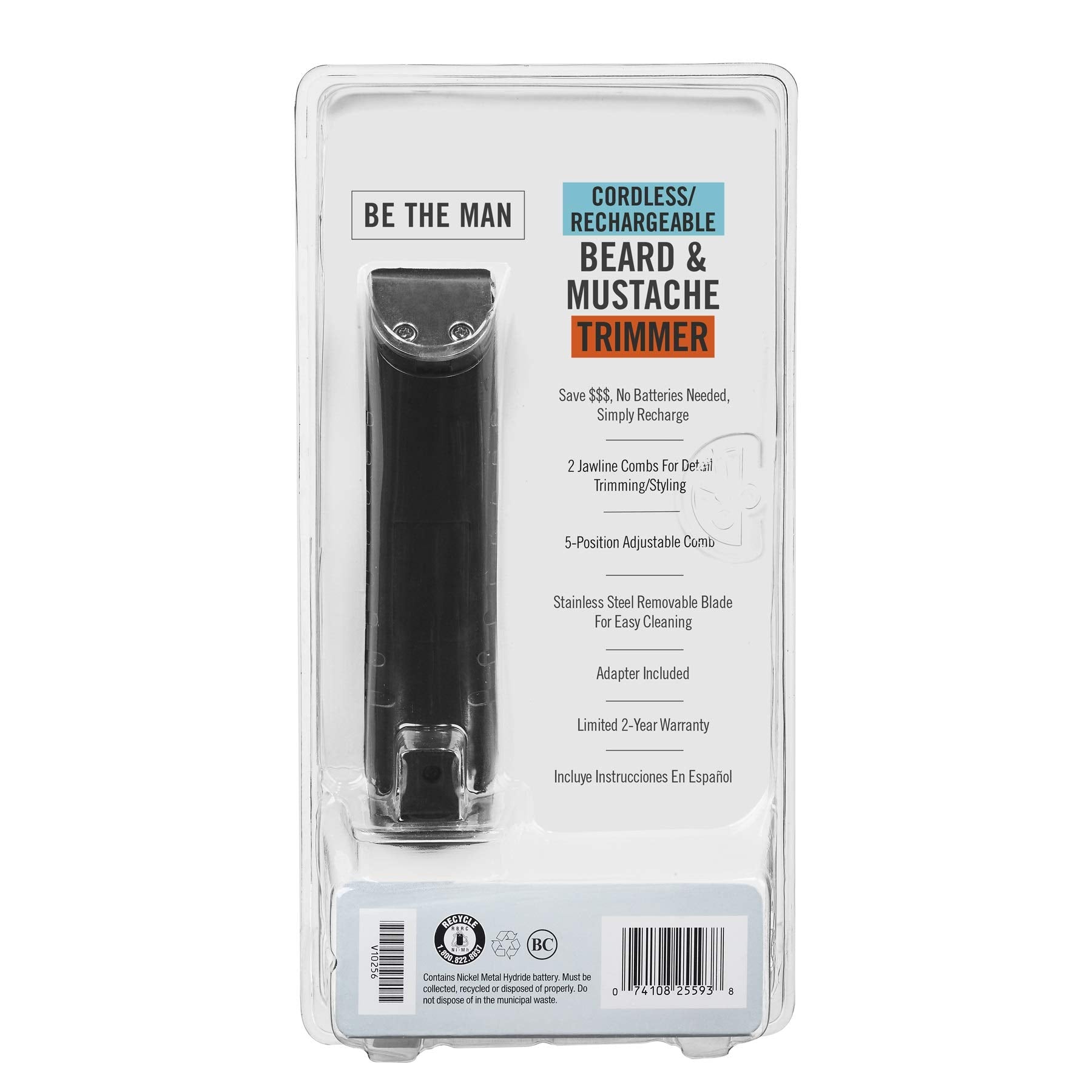 ConairMAN jawline combs layout displaying guides for clean neckline and contouring