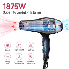 CONFU hair dryer rear filter detail preventing tangles for safer styling