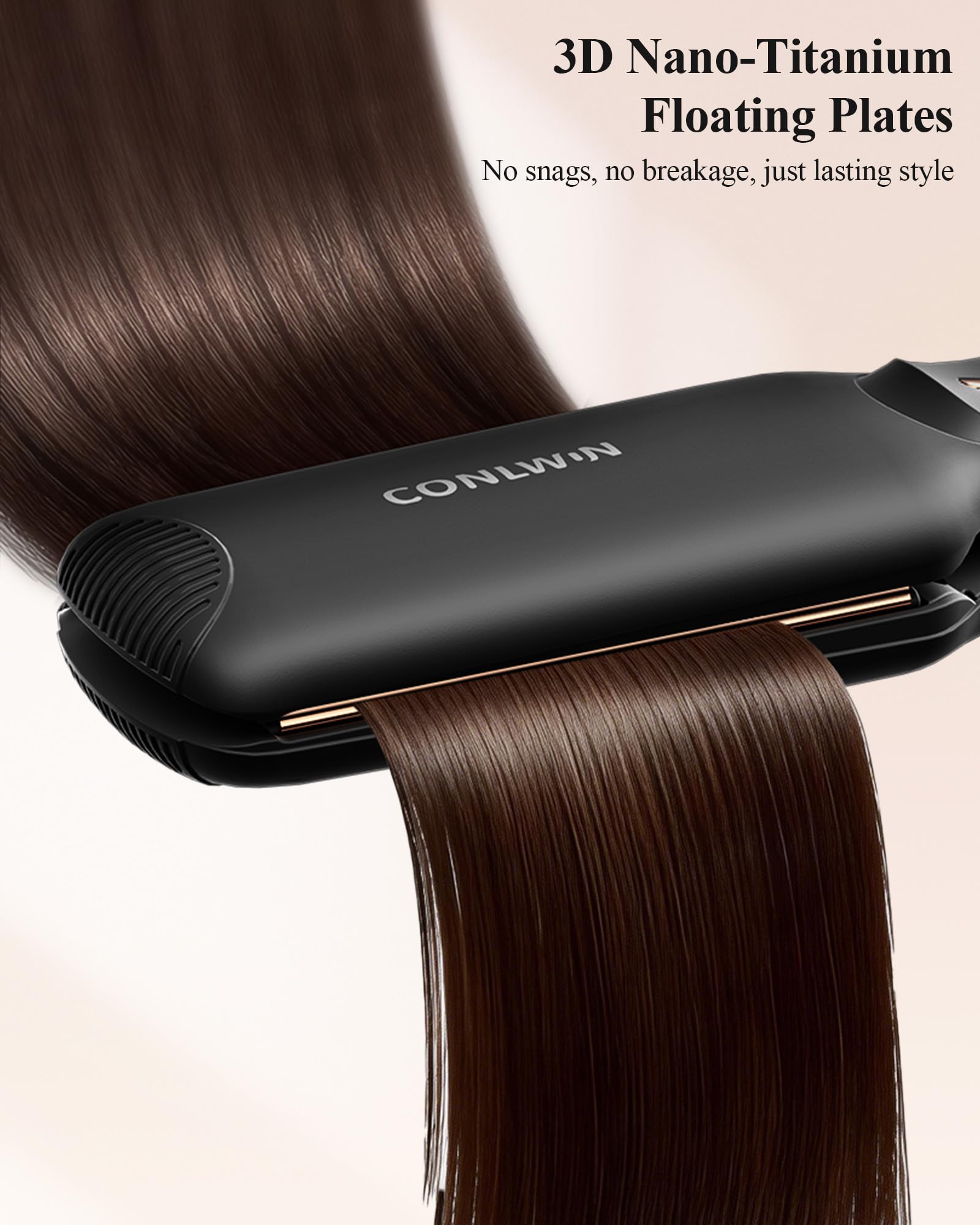 CONLWIN 3D floating plates angled to show full hair contact and no snags