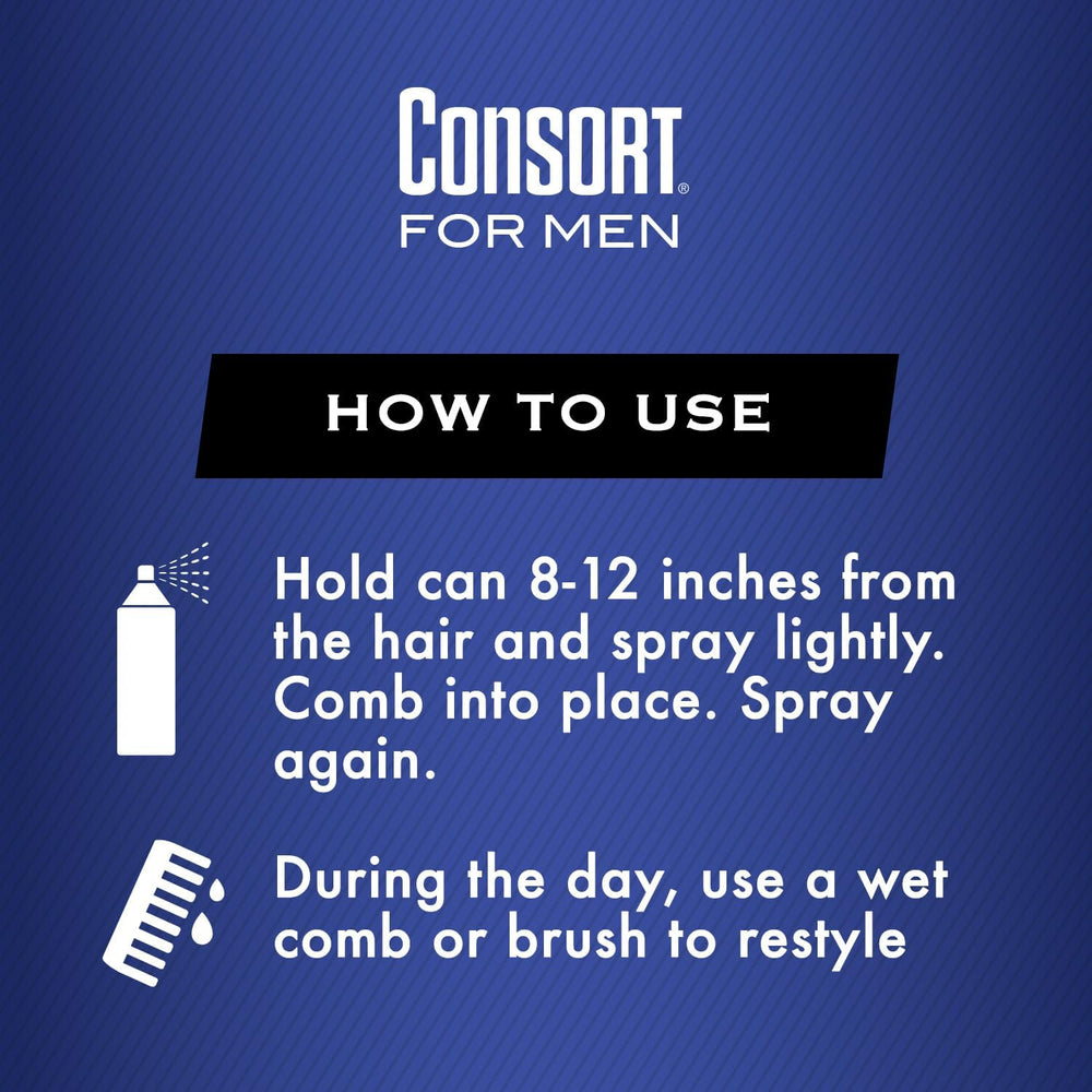 Consort can in hand showing 8.3 oz scale, portable styling convenience and hold
