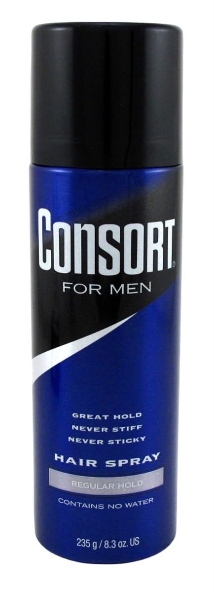 Consort fine mist texture close-up demonstrating light, non-sticky finish on hair