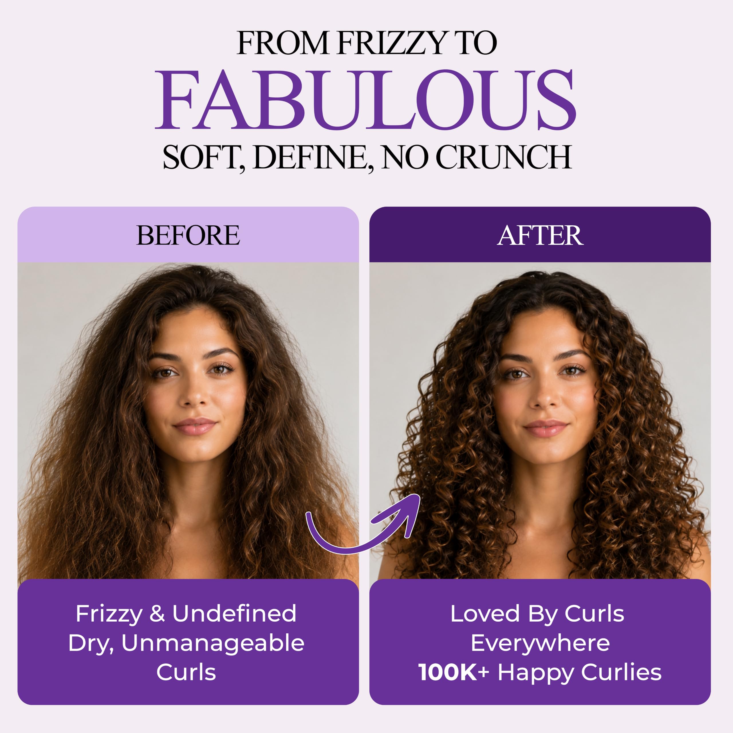 Controlled Chaos cream on hands demonstrating easy spread and detangling benefit