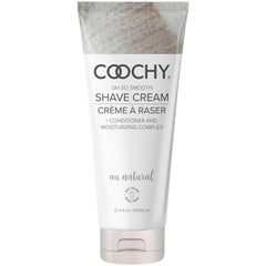 Coochy front packaging showing bottle and label for gentle shave