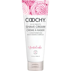 Coochy front packaging showing bottle and Frosted Cake scent benefits